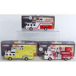 Corgi Classics 1:50 Scale Die-Cast Fire Engines in Original Boxes (3pcs)