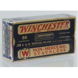 Winchester 38 S&W Special Center Fire Cartridges in the Original Box