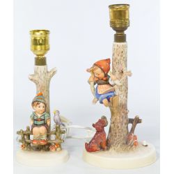 Hummel Lamps 44B "Out of Danger" TMK2 & 224/I "Wayside Harmony" TMK4 (2pcs)
