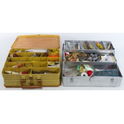 (2) Fishing Boxes Filled with Bait Casting and Spinning Lures and Other Items