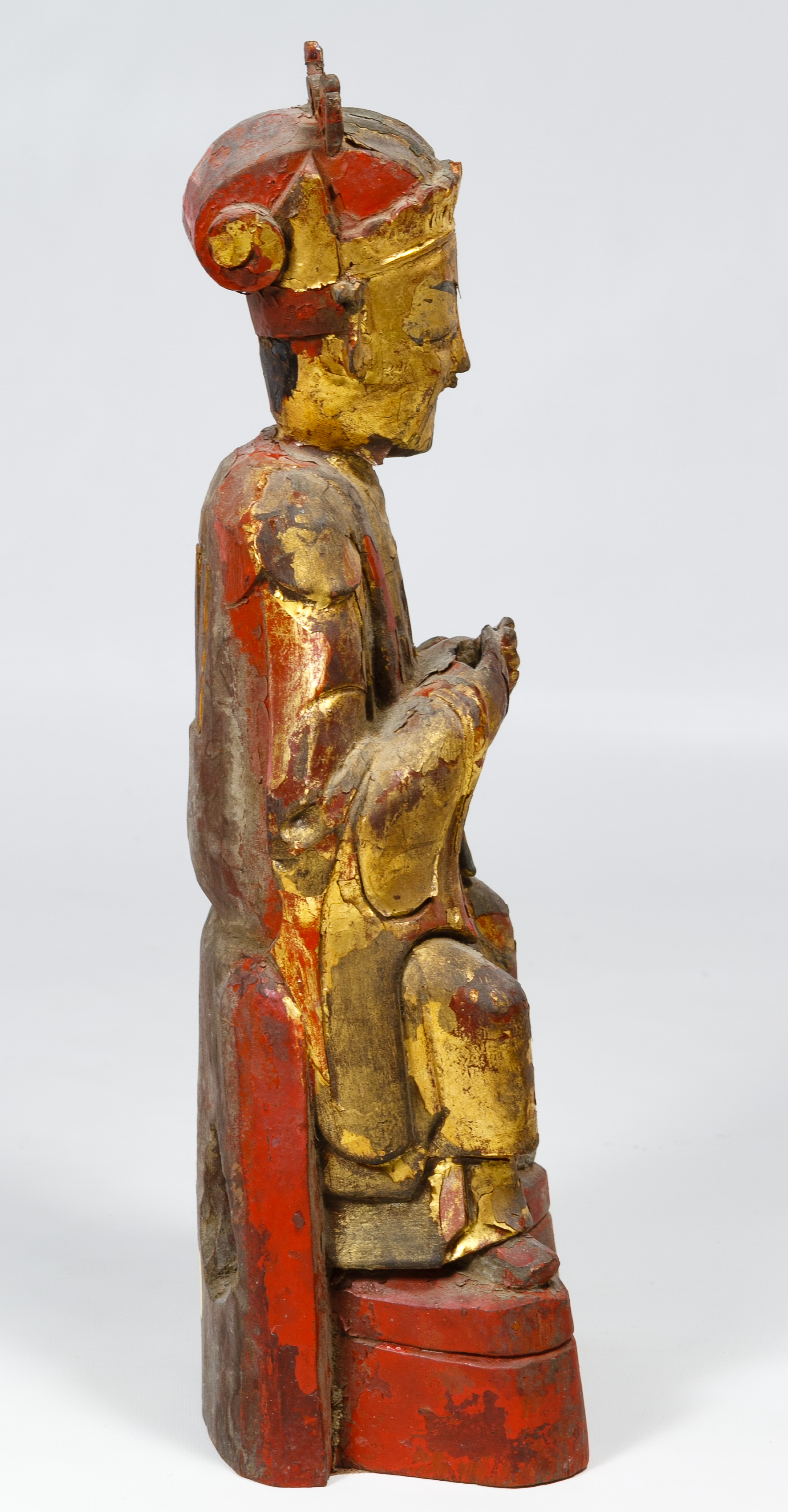 Asian Wood Temple Figure