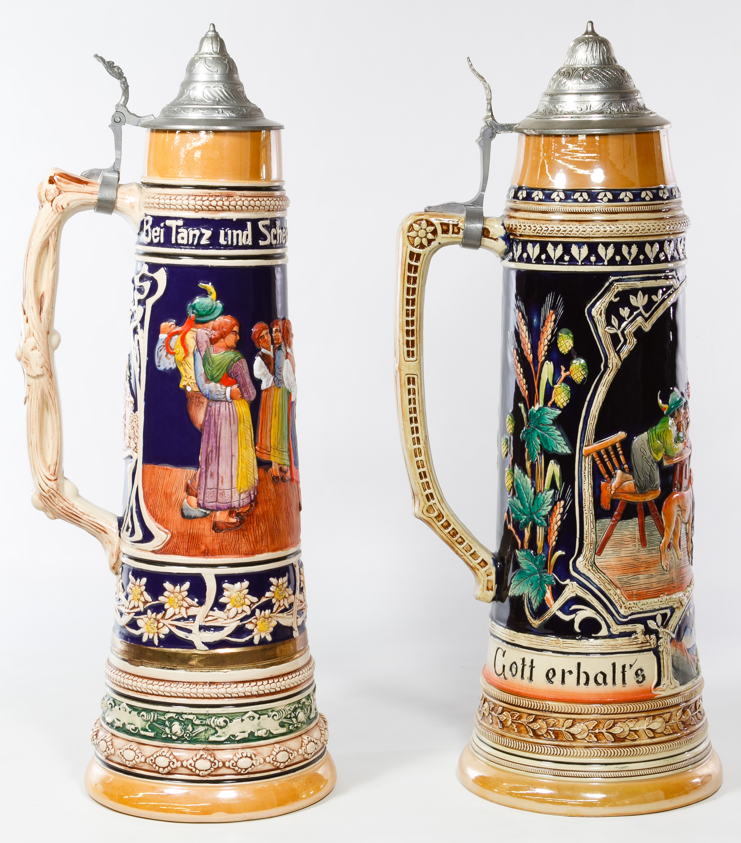 Large German Ceramic Steins