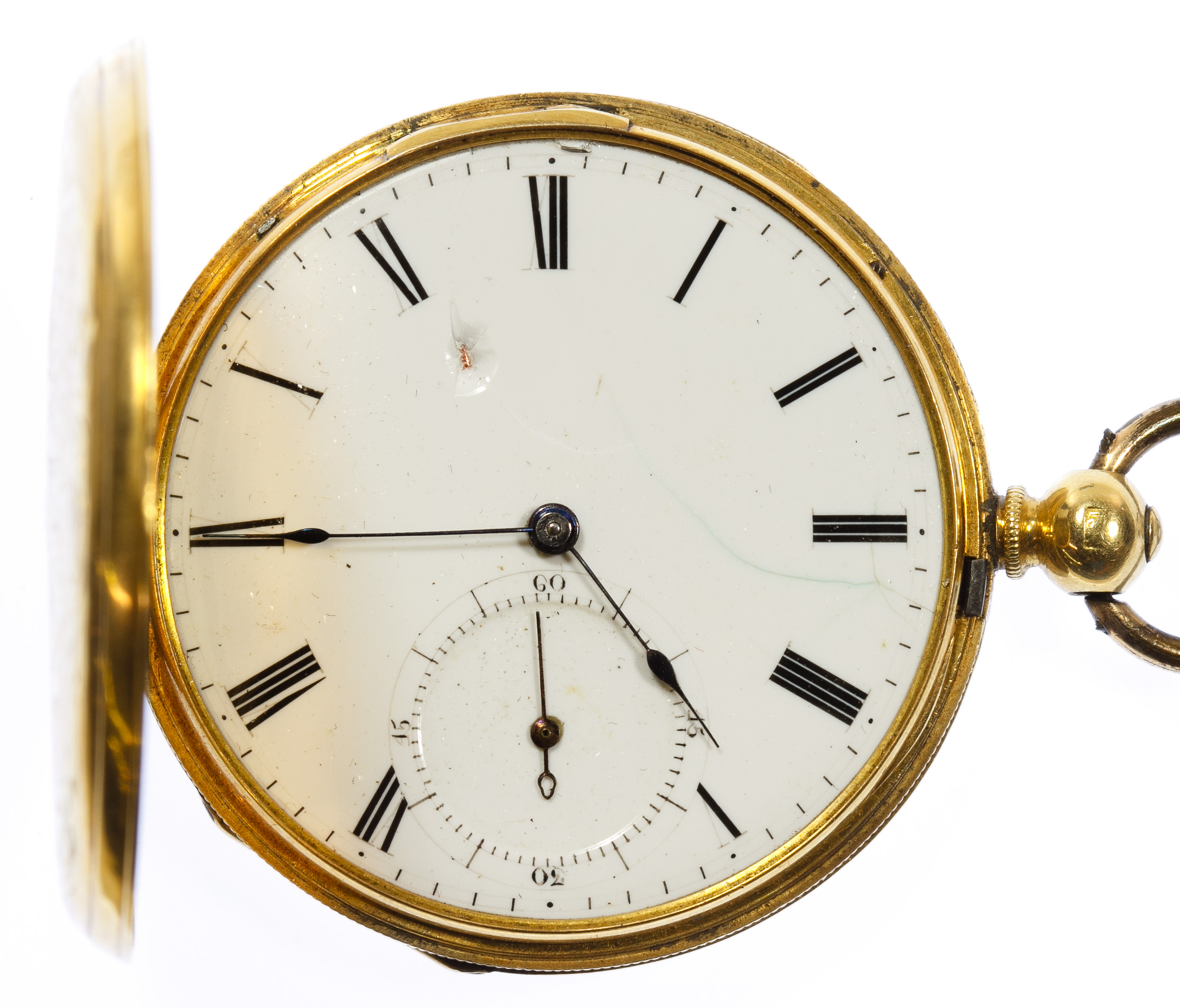 E J Dent 18k Gold Hunter Case Pocket Watch