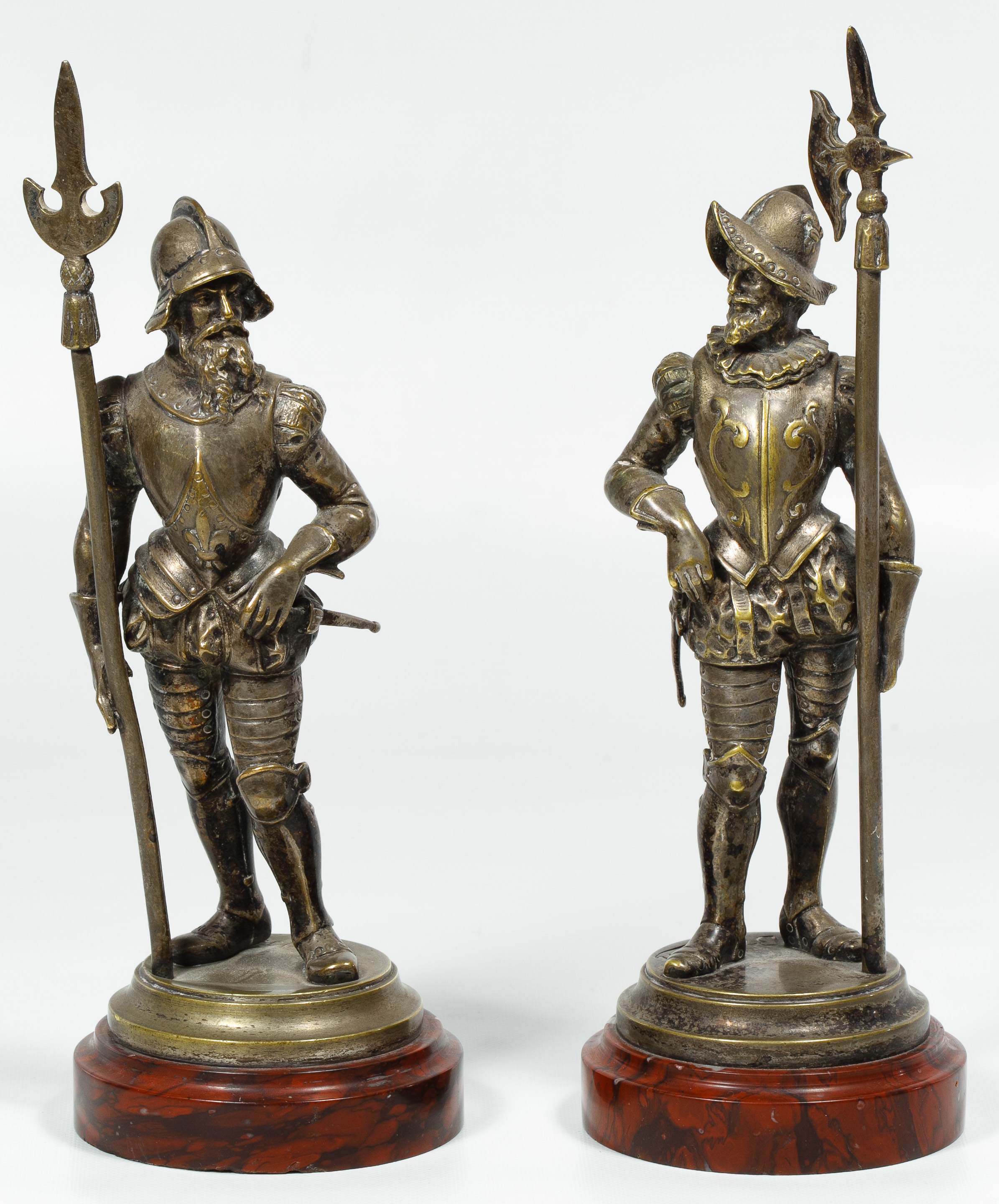 Brisson Conquistador Silvered Bronze Statues