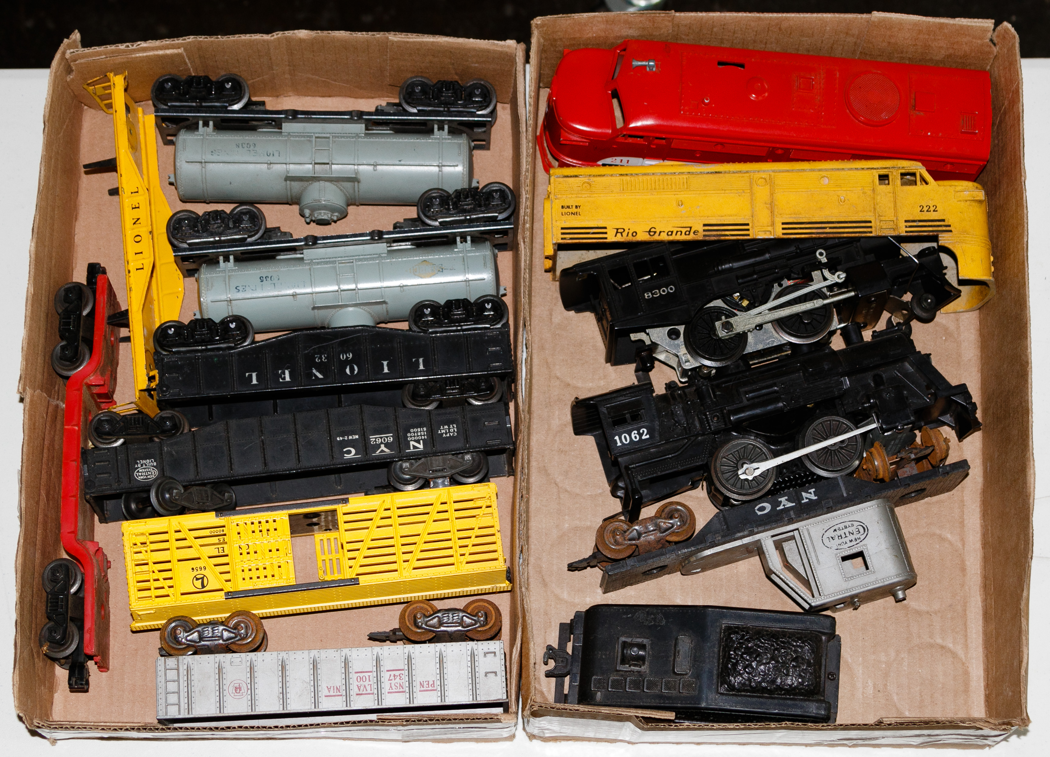 Assortment of Lionel Train Engines, Cars and