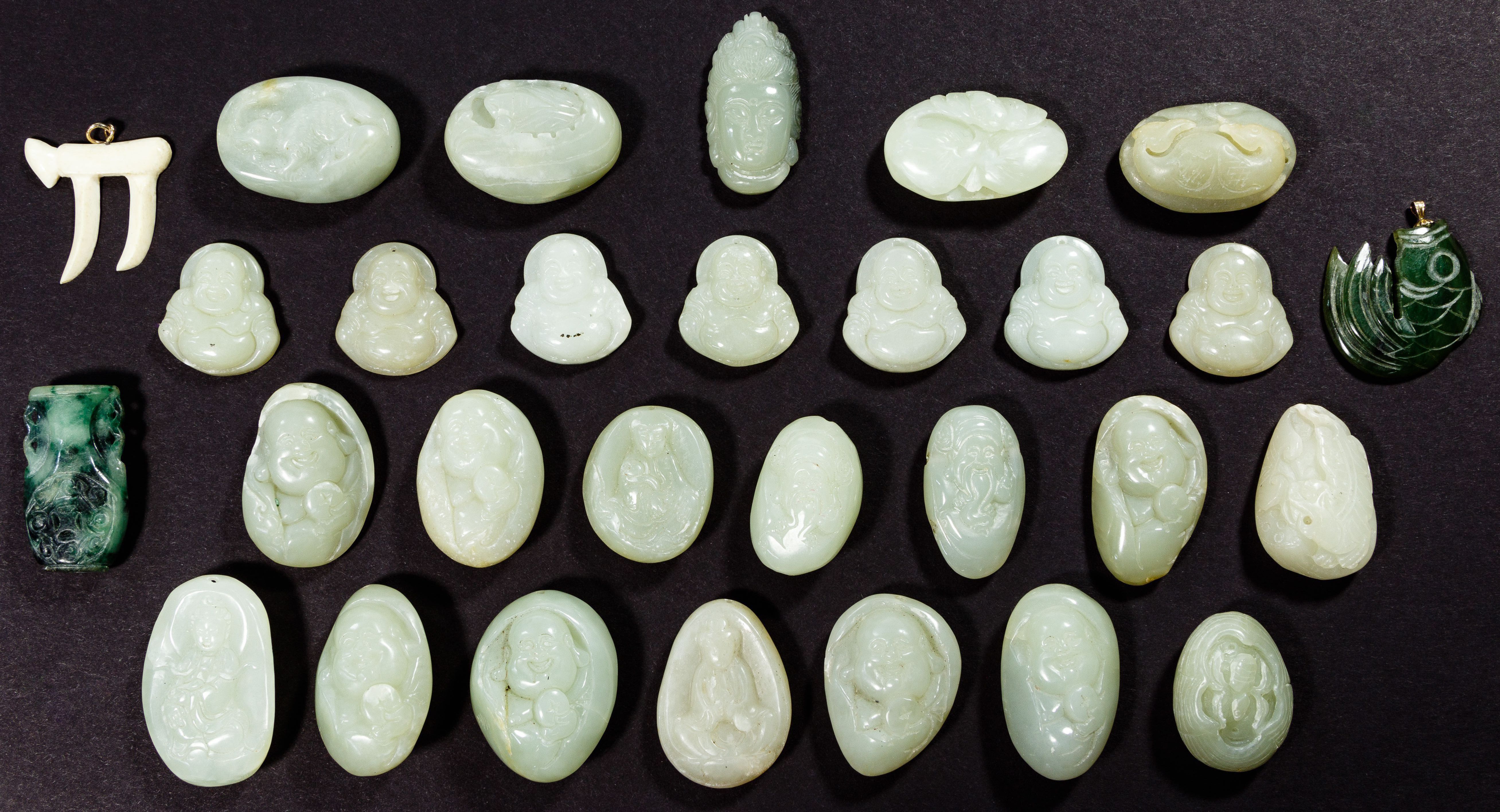 Jadeite Jade and Green Quartz Assortment