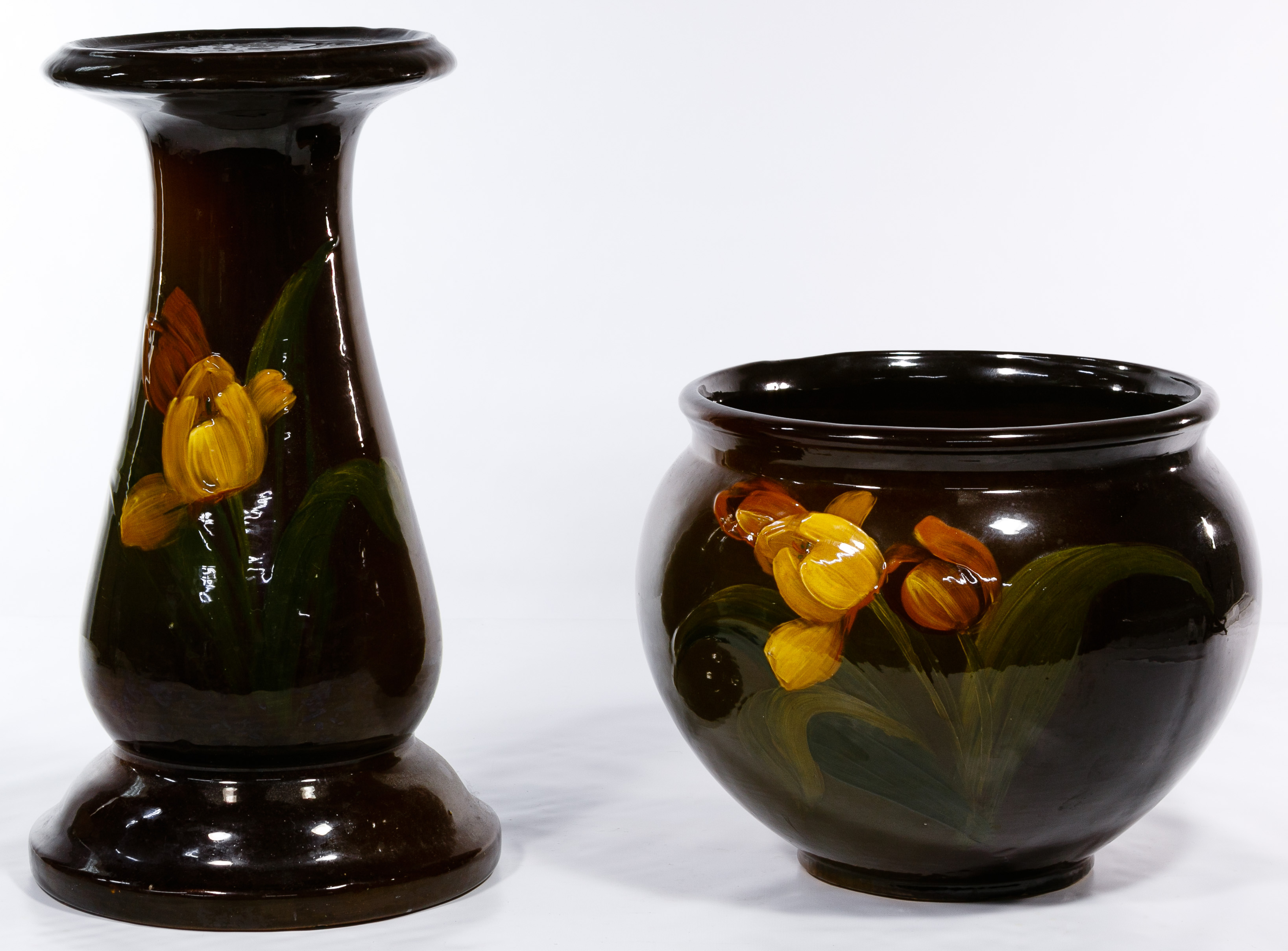 Sold Price Weller Pottery 'Louwelsa' Jardiniere and Base Invalid