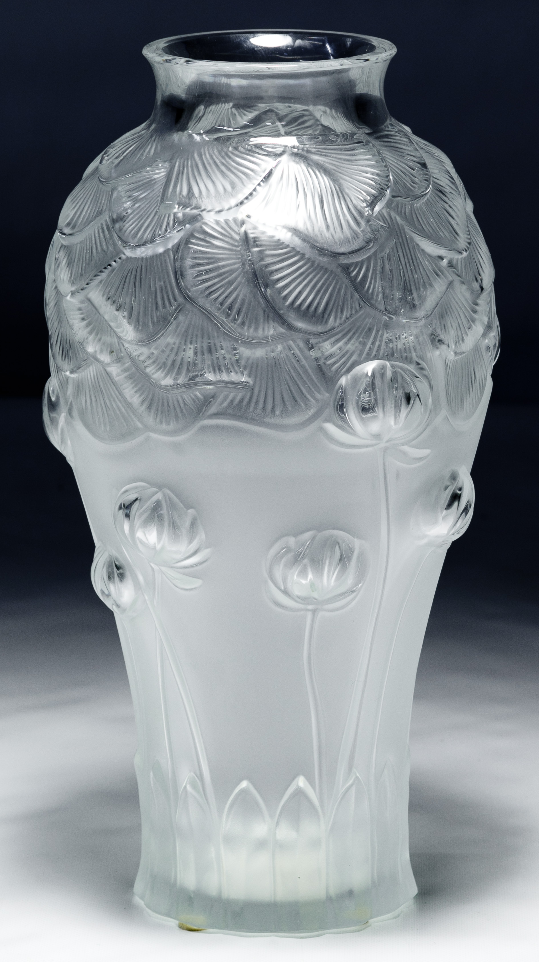 Lalique 'Giverny' Crystal Vase