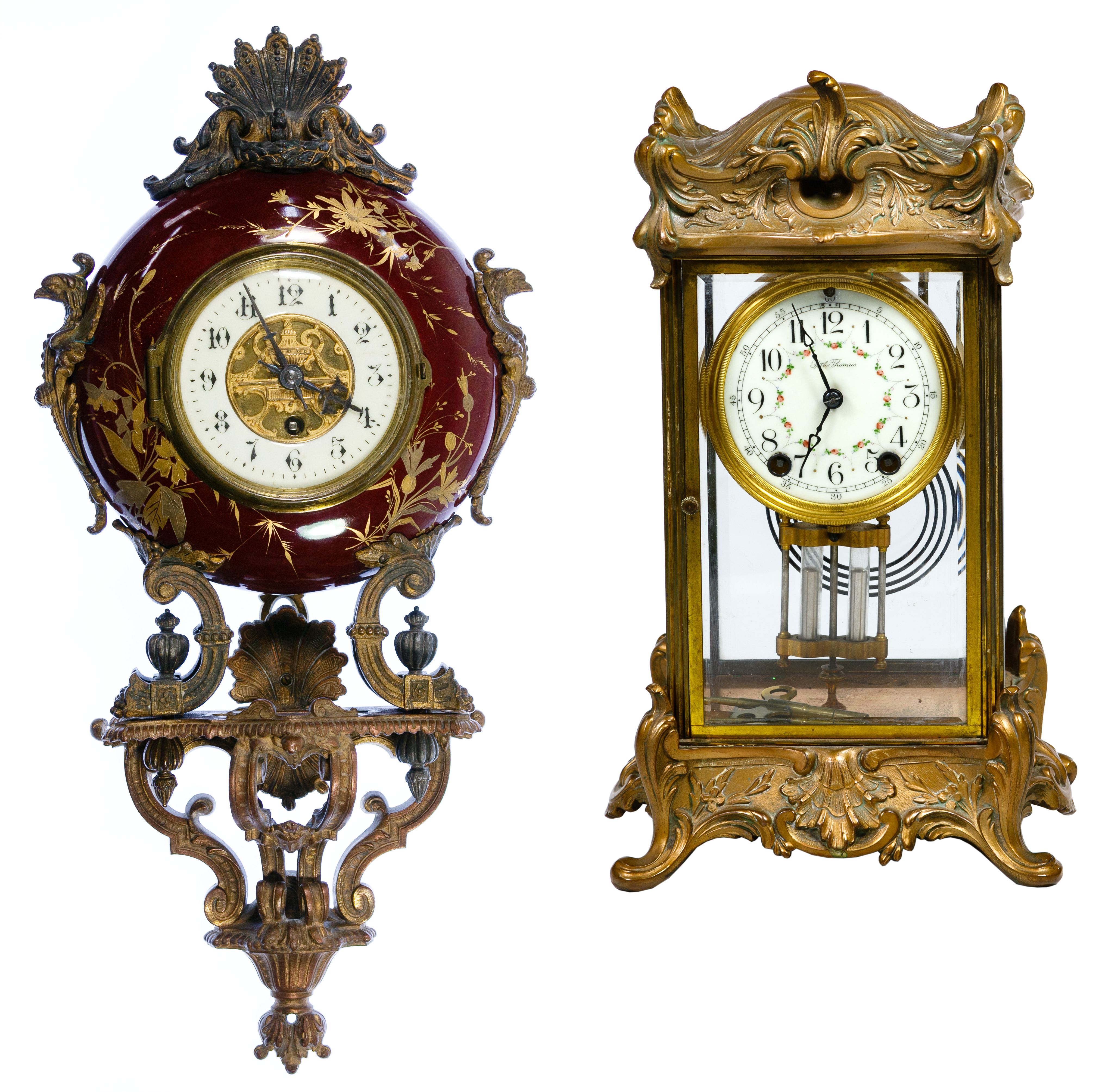 Collectible Antique Clocks (Pre1930) Clock parts.Metal furniture