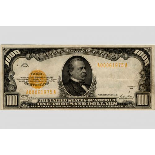 1928 $1000 Gold Certificate